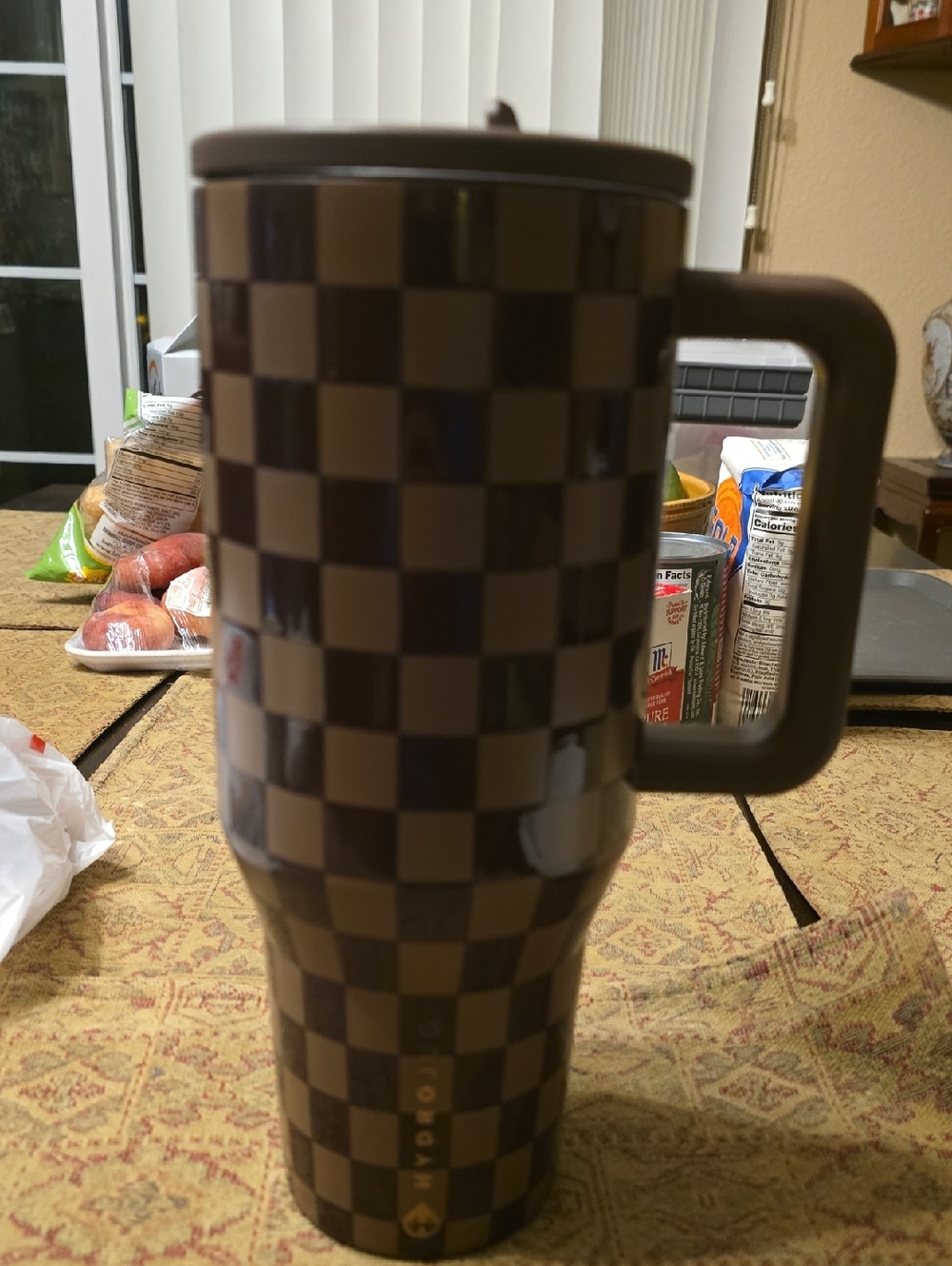 Hydro Jug Checkerboard Travel Mug with Handle